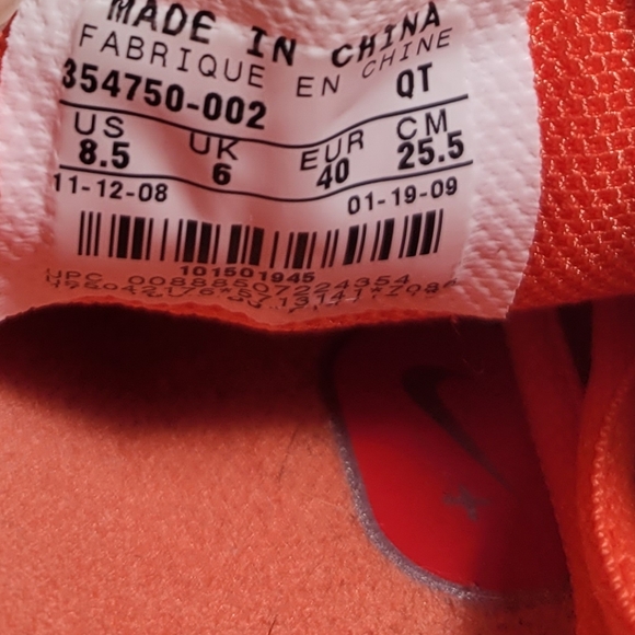 Nike Grey Orange Air Max 2009 Running Sneakers 354750-002 Women's Size 8.5 - Picture 8 of 14